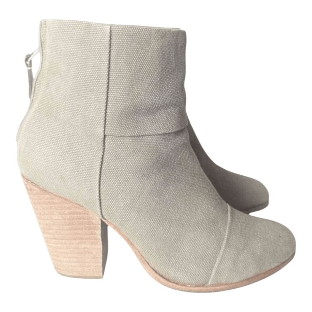 RAG & BONE Newbury Brown Canvas Heeled Ankle Boot Size EU39/9US - Picture 3 of 7
